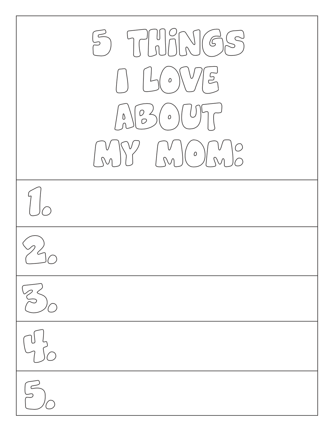 5 Things I Love About Mom